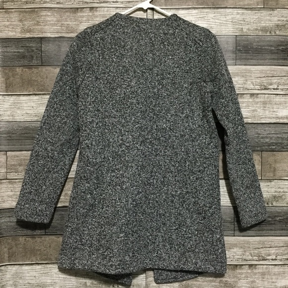 Banana Republic Fleece Jacket Women’s XS Gray Black Marled Asymmetrical Zip - Picture 7 of 9